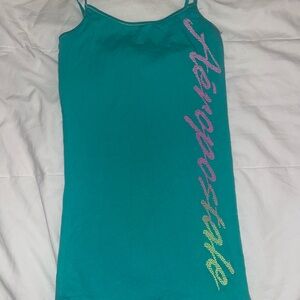 Aeropostale Turquoise Camisole with Colorful Text